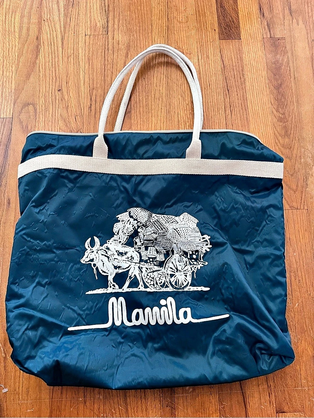 Manila  Tote Bag in Blue & White
